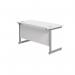 Jemini Single Rectangular Desk 1200x600x730mm White/Silver KF800431 KF800431