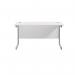 Jemini Single Rectangular Desk 1200x600x730mm White/Silver KF800431 KF800431