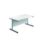Jemini Single Rectangular Desk 1200x600x730mm White/Silver KF800431 KF800431
