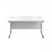 Jemini Single Rectangular Desk 1200x600x730mm White/Silver KF800431 KF800431