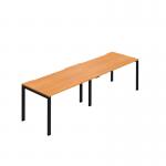 Jemini Two Person Bench Desk 1200x800mm BeechBlack (Set of 2) KF800433 KF800433