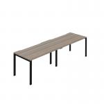 Jemini Two Person Bench Desk 1200x800mm Grey OakBlack (Set of 2) KF800439 KF800439