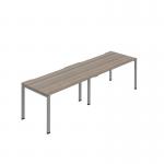 Jemini Two Person Bench Desk 1200x800mm Grey OakSilver (Set of 2) KF800440 KF800440