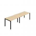 Jemini Two Person Bench Desk 1200x800mm Nova OakBlack (Set of 2) KF800442 KF800442