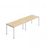 Jemini Two Person Bench Desk 1200x800mm Nova OakWhite (Set of 2) KF800444 KF800444