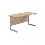 Jemini Single Rectangular Desk 1200x600x730mm Maple/Silver KF800447 KF800447