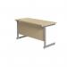 Jemini Single Rectangular Desk 1200x600x730mm Maple/Silver KF800447 KF800447