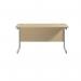 Jemini Single Rectangular Desk 1200x600x730mm Maple/Silver KF800447 KF800447