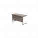 Jemini Single Rectangular Desk 1200x600x730mm Dark WalnutSilver KF800453 KF800453