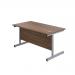 Jemini Single Rectangular Desk 1200x600x730mm Dark Walnut/Silver KF800453 KF800453