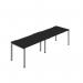 Jemini Two Person Bench Desk 1400x800mm BlackSilver (Set of 2) KF800454 KF800454