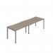 Jemini Two Person Bench Desk 1400x800mm Grey OakSilver (Set of 2) KF800457 KF800457