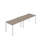 Jemini Two Person Bench Desk 1400x800mm Grey OakWhite (Set of 2) KF800458 KF800458