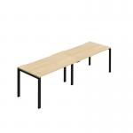 Jemini Two Person Bench Desk 1400x800mm Nova OakBlack (Set of 2) KF800459 KF800459