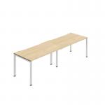 Jemini Two Person Bench Desk 1400x800mm Nova OakWhite (Set of 2) KF800461 KF800461