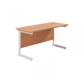 Jemini Single Rectangular Desk 1200x600x730mm Beech/White KF800469 KF800469