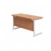 Jemini Single Rectangular Desk 1200x600x730mm Beech/White KF800469 KF800469