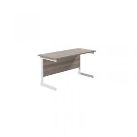 Jemini Single Rectangular Desk 1200x600x730mm Grey Oak/White KF800475 KF800475