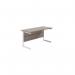 Jemini Single Rectangular Desk 1200x600x730mm Grey Oak/White KF800475 KF800475