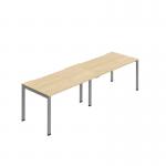 Jemini Two Person Bench Desk 1600x800mm Nova OakSilver (Set of 2) KF800477 KF800477