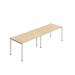 Jemini Two Person Bench Desk 1600x800mm Nova OakWhite (Set of 2) KF800478 KF800478