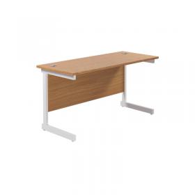 Jemini Single Rectangular Desk 1200x600x730mm Nova Oak/White KF800481 KF800481