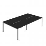 Jemini Four Person Back-to-Back Bench Desk 1200x800mm BlackSilver (Set of 2) KF800487 KF800487