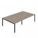 Jemini Four Person Back-to-Back Bench Desk 1200x800mm Grey OakBlack (Set of 2) KF800489 KF800489