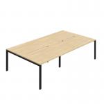 Jemini Four Person Back-to-Back Bench Desk 1200x800mm Nova OakBlack (Set of 2) KF800492 KF800492