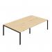 Jemini Four Person Back-to-Back Bench Desk 1200x800mm Nova OakBlack (Set of 2) KF800492 KF800492