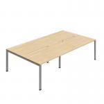 Jemini Four Person Back-to-Back Bench Desk 1200x800mm Nova OakSilver (Set of 2) KF800493 KF800493