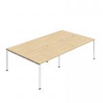 Jemini Four Person Back-to-Back Bench Desk 1200x800mm Nova OakWhite (Set of 2) KF800494 KF800494