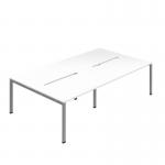 Jemini Four Person Back-to-Back Bench Desk 1200x800mm WhiteSilver (Set of 2) KF800496 KF800496
