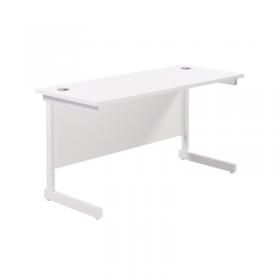 Jemini Single Rectangular Desk 1200x600x730mm White/White KF800497 KF800497