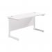 Jemini Single Rectangular Desk 1200x600x730mm White/White KF800497 KF800497