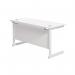 Jemini Single Rectangular Desk 1200x600x730mm White/White KF800497 KF800497