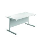Jemini Single Rectangular Desk 1200x600x730mm White/White KF800497 KF800497