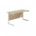 Jemini Single Rectangular Desk 1200x600x730mm Maple/White KF800502 KF800502