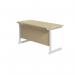 Jemini Single Rectangular Desk 1200x600x730mm Maple/White KF800502 KF800502