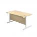 Jemini Single Rectangular Desk 1200x600x730mm Maple/White KF800502 KF800502