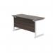 Jemini Single Rectangular Desk 1200x600x730mm Dark Walnut/White KF800518 KF800518