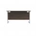 Jemini Single Rectangular Desk 1200x600x730mm Dark Walnut/White KF800518 KF800518