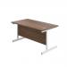 Jemini Single Rectangular Desk 1200x600x730mm Dark Walnut/White KF800518 KF800518