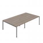 Jemini Four Person Back-to-Back Bench Desk 1600x800mm Grey OakSilver (Set of 2) KF800523 KF800523