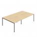 Jemini Four Person Back-to-Back Bench Desk 1600x800mm Nova OakSilver (Set of 2) KF800527 KF800527