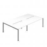 Jemini Four Person Back-to-Back Bench Desk 1600x800mm WhiteSilver (Set of 2) KF800530 KF800530