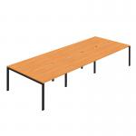 Jemini Six Person Back-to-Back Bench Desk 1200x800mm BeechBlack (Set of 3) KF800532 KF800532