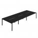 Jemini Six Person Back-to-Back Bench Desk 1200x800mm Black (Set of 3) KF800535 KF800535