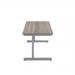 Jemini Single Rectangular Desk 1400x600x730mm Grey Oak/Silver KF800537 KF800537