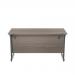 Jemini Single Rectangular Desk 1400x600x730mm Grey Oak/Silver KF800537 KF800537